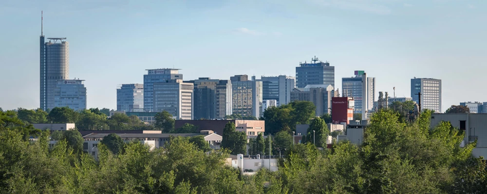 Skyline von Essen, Top-Wirtschaftsstandort mit hoher Lebensqualität